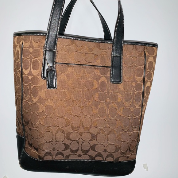 Womans brown Coach bucket purse - Picture 1 of 15